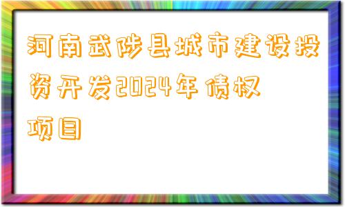 河南武陟县城市建设投资开发2024年债权项目