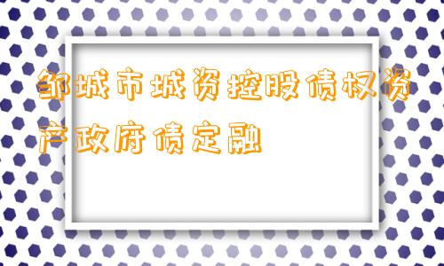 邹城市城资控股债权资产政府债定融