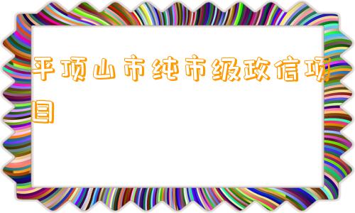 平顶山市纯市级政信项目