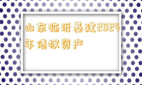 山东临沂基建2024年债权资产