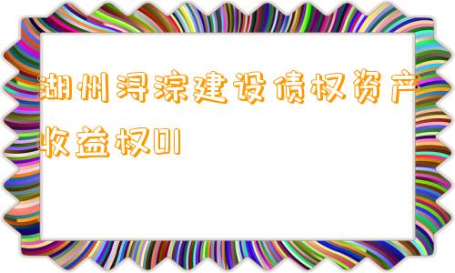 湖州浔淙建设债权资产收益权01