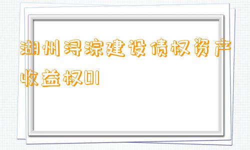 湖州浔淙建设债权资产收益权01