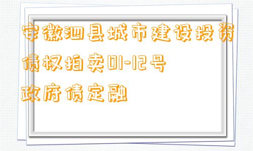 安徽泗县城市建设投资债权拍卖01-12号政府债定融