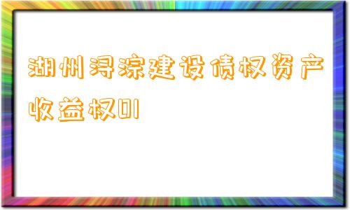 湖州浔淙建设债权资产收益权01