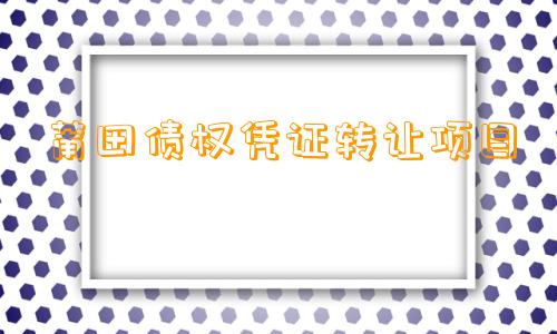 莆田债权凭证转让项目