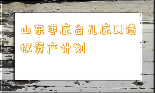 山东枣庄台儿庄CJ债权资产计划