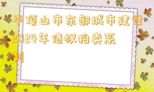 平顶山市东部城市建设2024年债权拍卖系列
