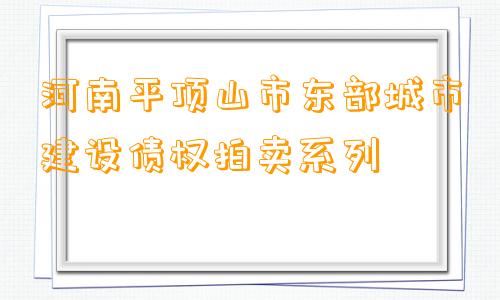 河南平顶山市东部城市建设债权拍卖系列