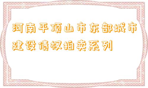 河南平顶山市东部城市建设债权拍卖系列