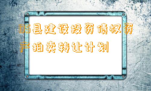 DS县建设投资债权资产拍卖转让计划