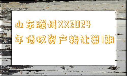 山东滕州XX2024年债权资产转让第1期