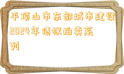平顶山市东部城市建设2024年债权拍卖系列