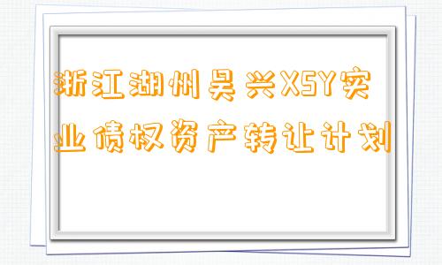 浙江湖州吴兴XSY实业债权资产转让计划