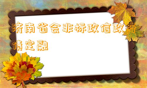 济南省会非标政信政府债定融