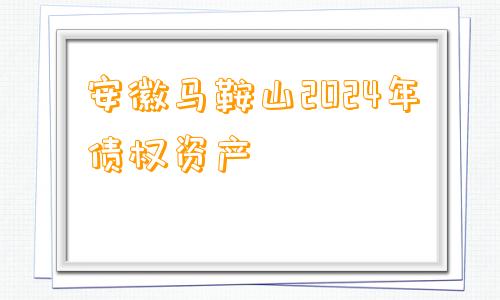 安徽马鞍山2024年债权资产