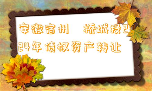 安徽宿州埇桥城投2024年债权资产转让