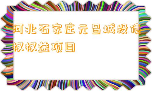 河北石家庄元昌城投债权权益项目