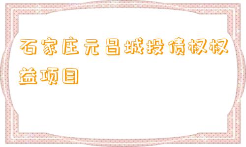 石家庄元昌城投债权权益项目