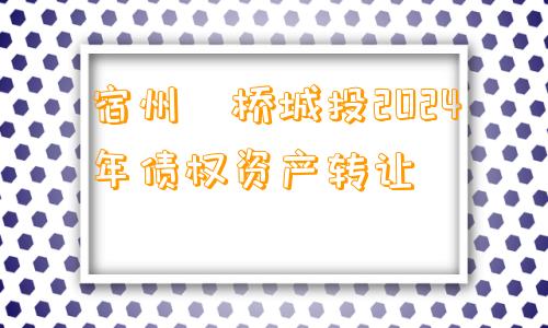 宿州埇桥城投2024年债权资产转让