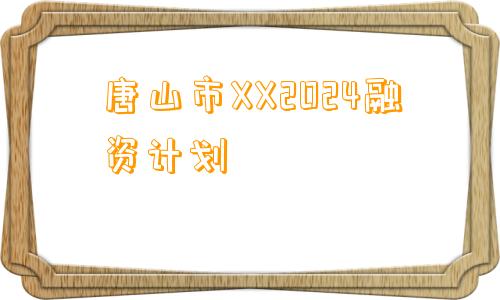 唐山市XX2024融资计划