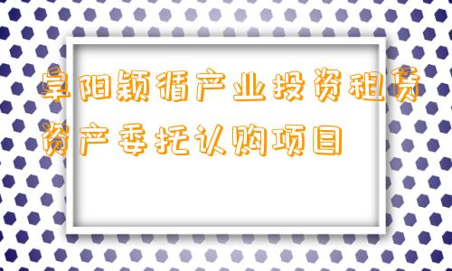 阜阳颖循产业投资租赁资产委托认购项目