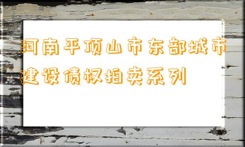 河南平顶山市东部城市建设债权拍卖系列