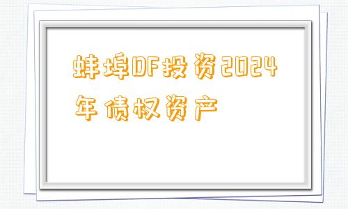 蚌埠DF投资2024年债权资产