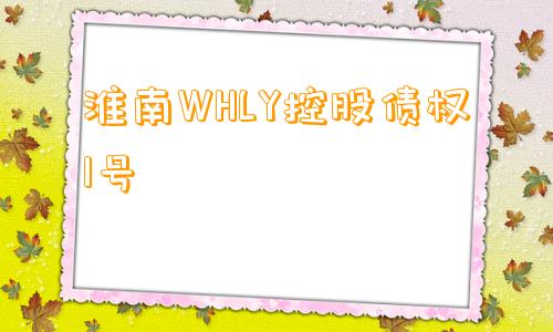 淮南WHLY控股债权1号