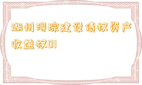 湖州浔淙建设债权资产收益权01