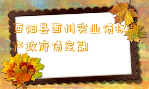 酉阳县酉州实业债权资产政府债定融