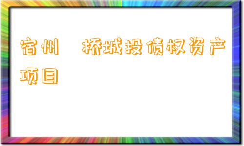 宿州埇桥城投债权资产项目