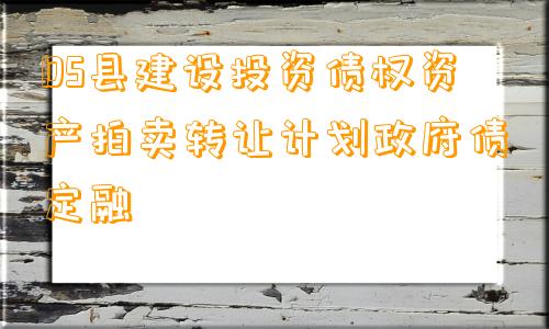 DS县建设投资债权资产拍卖转让计划政府债定融