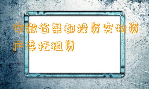 安徽省梨都投资实物资产委托租赁