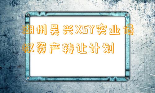 湖州吴兴XSY实业债权资产转让计划