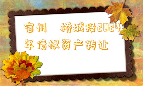 宿州埇桥城投2024年债权资产转让