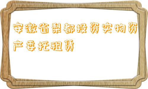 安徽省梨都投资实物资产委托租赁
