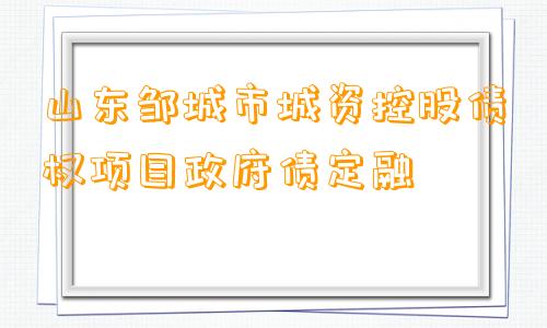 山东邹城市城资控股债权项目政府债定融