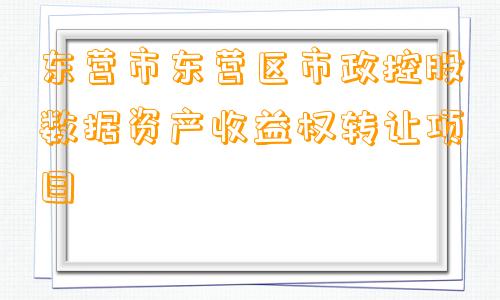 东营市东营区市政控股数据资产收益权转让项目