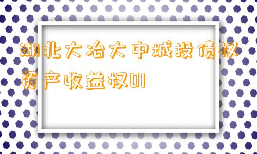 湖北大冶大中城投债权资产收益权01