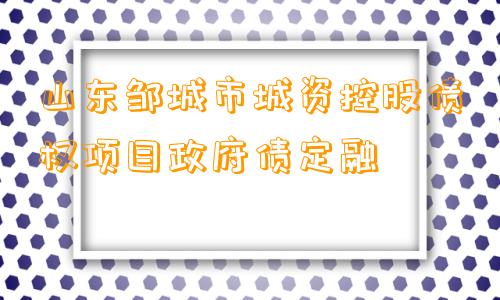 山东邹城市城资控股债权项目政府债定融