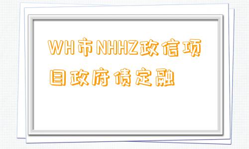 WH市NHHZ政信项目政府债定融