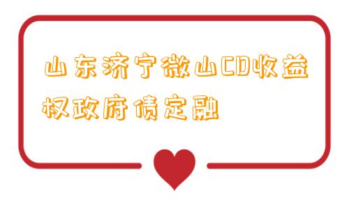 山东济宁微山CD收益权政府债定融