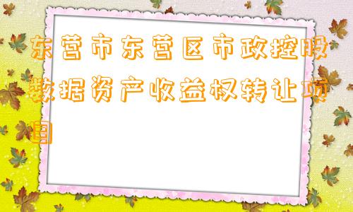 东营市东营区市政控股数据资产收益权转让项目