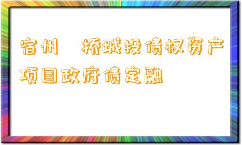 宿州埇桥城投债权资产项目政府债定融