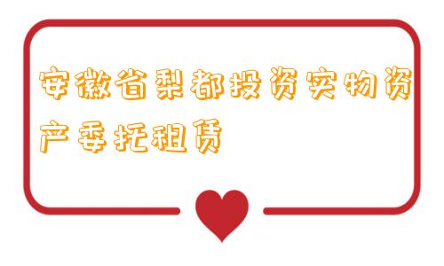 安徽省梨都投资实物资产委托租赁