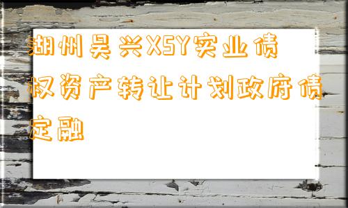 湖州吴兴XSY实业债权资产转让计划政府债定融