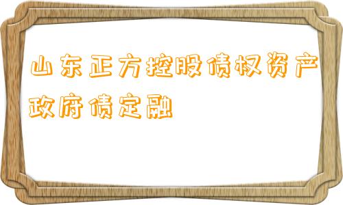 山东正方控股债权资产政府债定融