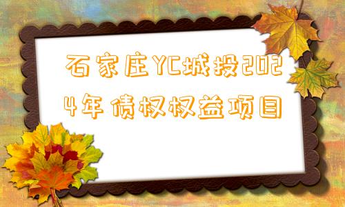 石家庄YC城投2024年债权权益项目