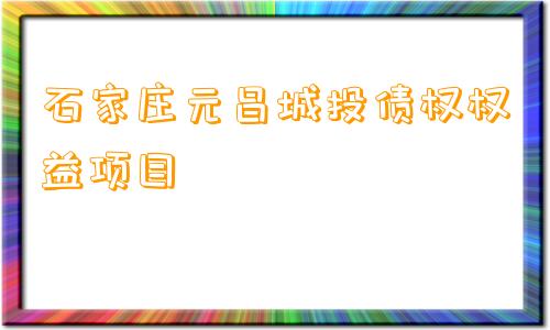 石家庄元昌城投债权权益项目