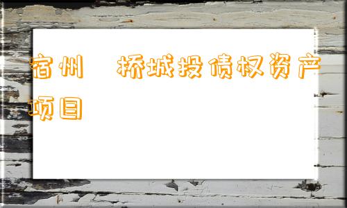 宿州埇桥城投债权资产项目